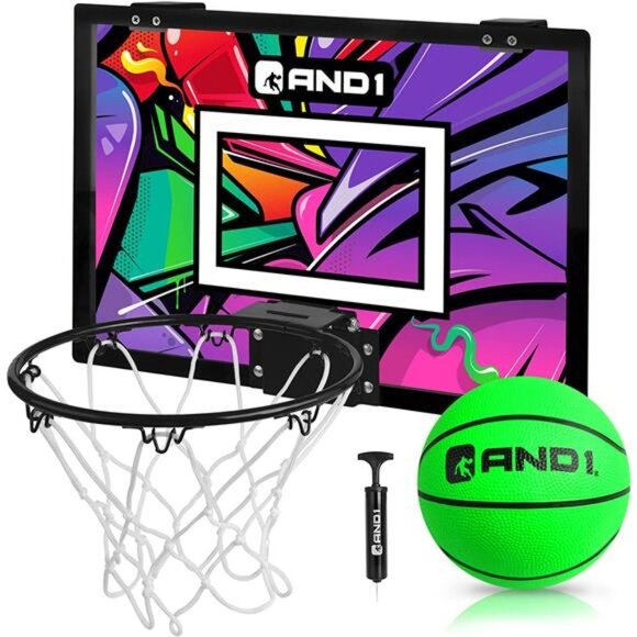 Over The Door Mini Hoop: - 18”x12” Pre-Assembled Portable Basketball Hoop